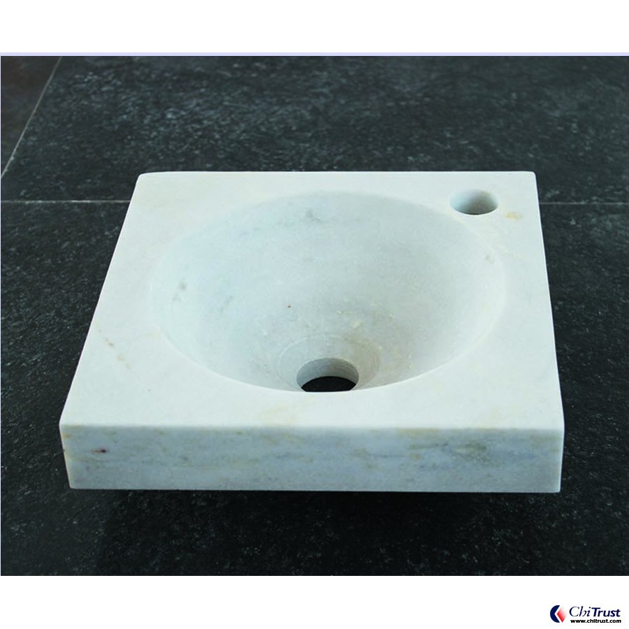 White marble stone basin CT-007
